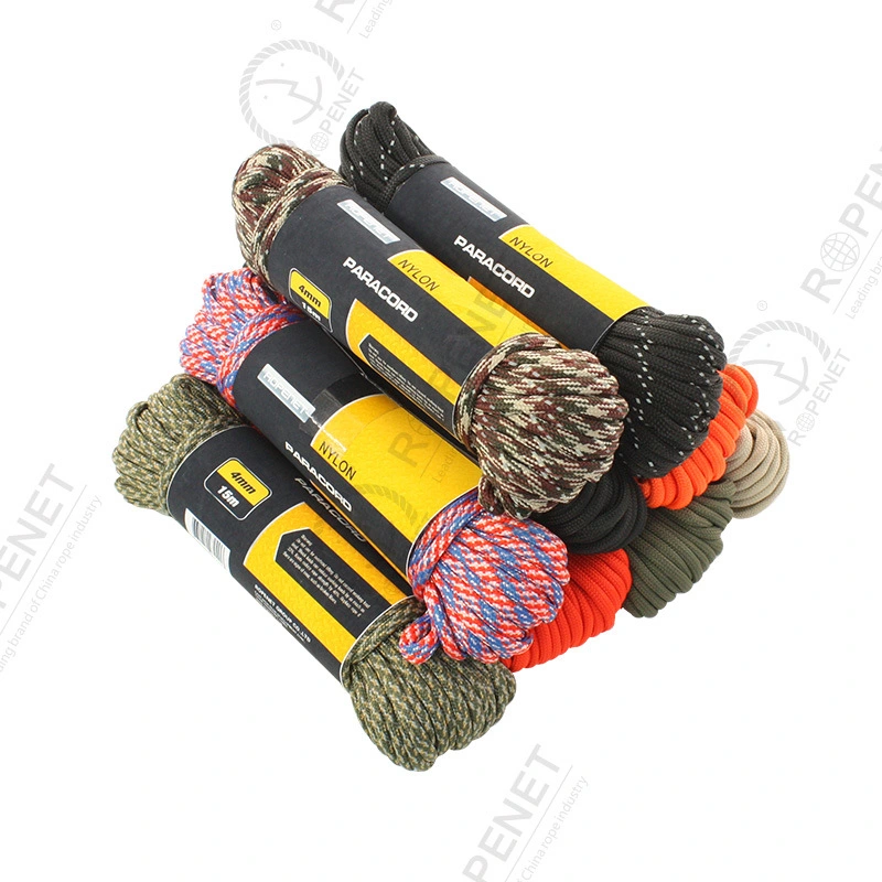 Parachute 550 750 Cord 7 11 Strands Twisted Nylon Rope Braided Paracord