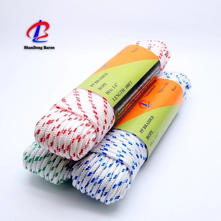 Practical Purpose PP/Polyester/Nylon/Cotton 8/12/16/24/32 Strands Braided Rope for DIY, Crafts, Gardening, Packing, Sporting, Recreational Marine, Climbing, etc