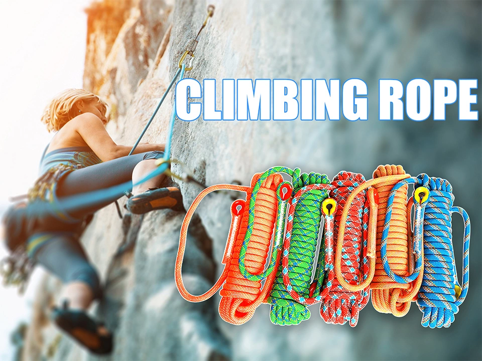 CE Certified 10mm/12mm/14mm High Strength Polyester Wear-Resistant Mountaineering Climbing Binding Construction Custom Color Safety Rope